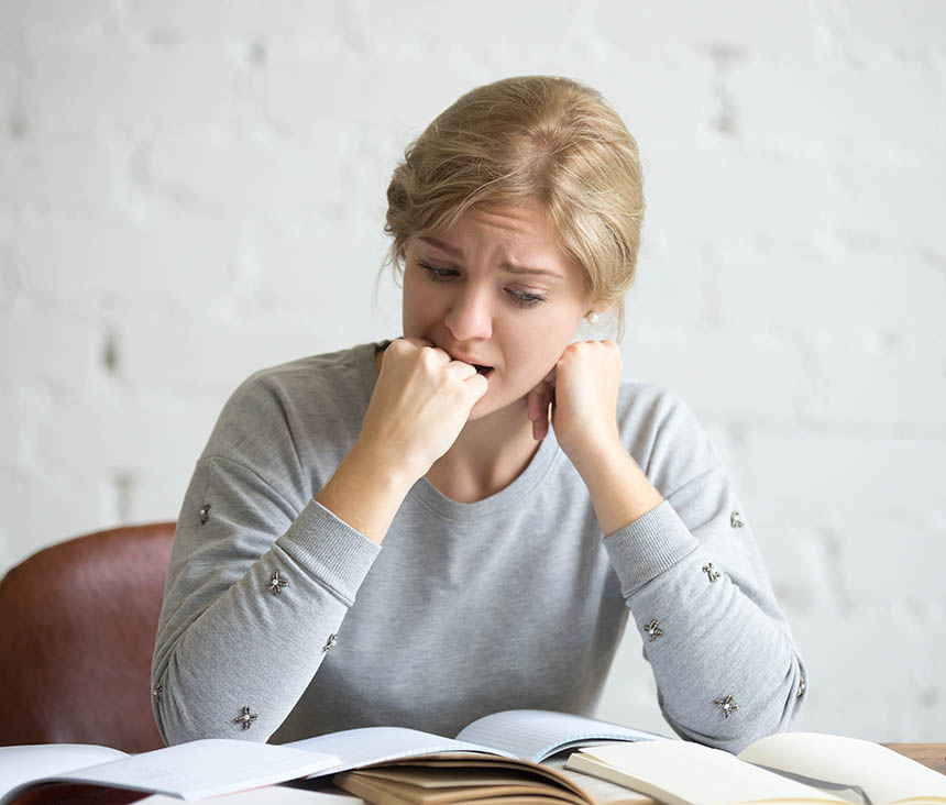 woman experiencing anxiety issues looking worried